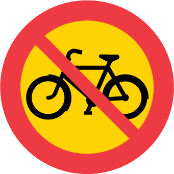 Förbud mot trafik med cykel och moped klass II